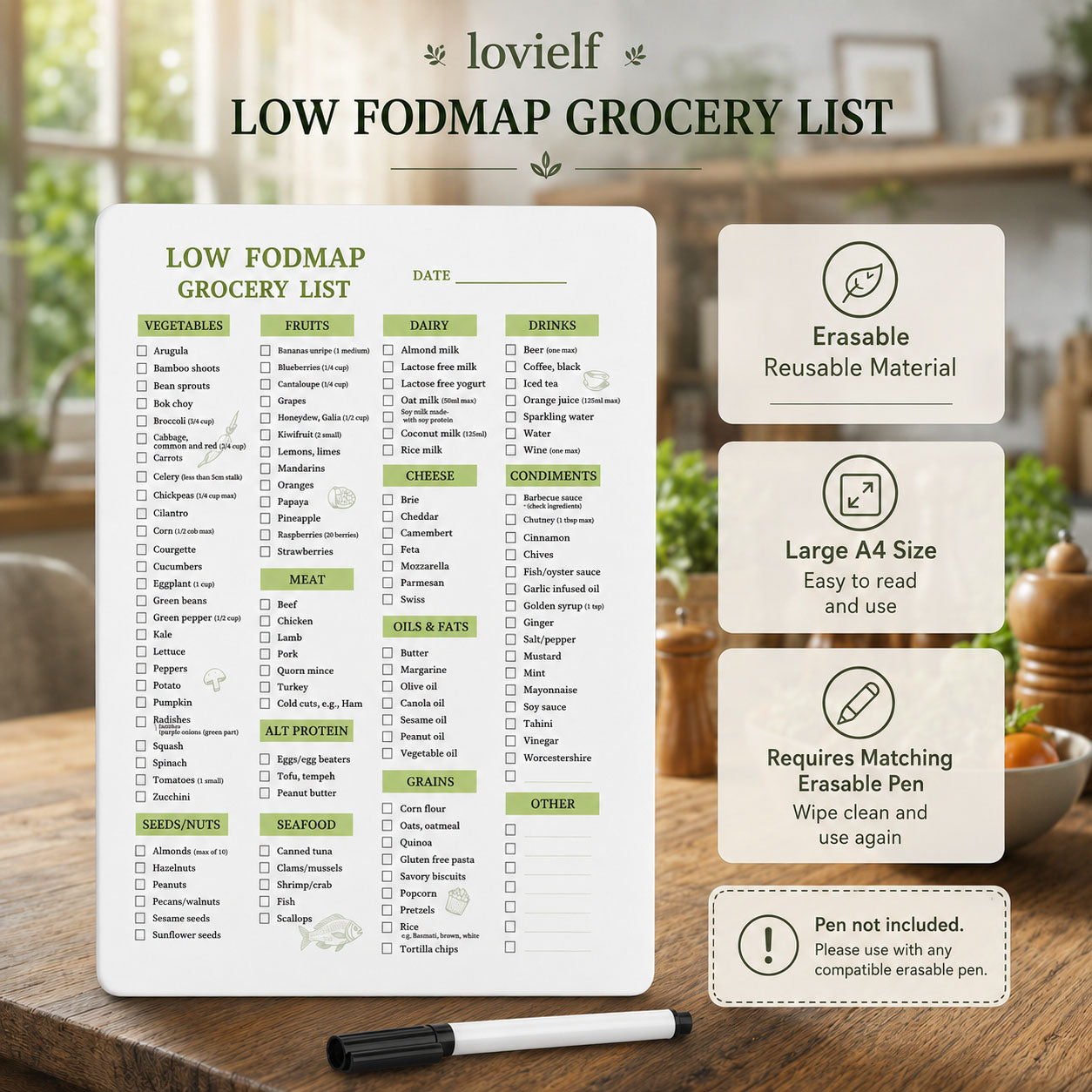 Low fodmap Food Chart Check Grocery list