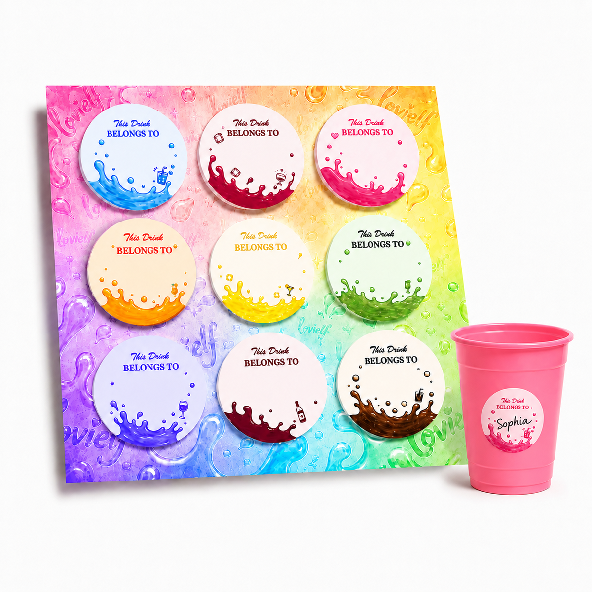 Drink Name Stickers - Celebration Time