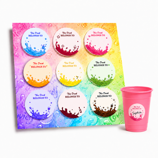 Drink Name Stickers - Celebration Time