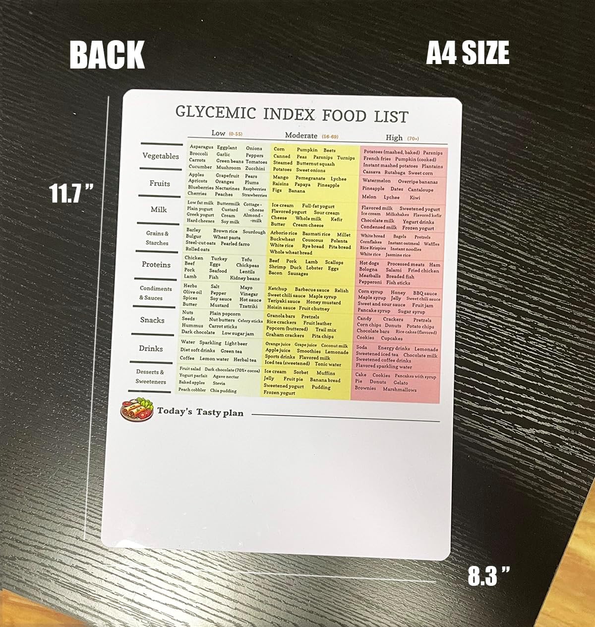 Reusable Diabetes Grocery Shopping List Food Chart & Meal Planner