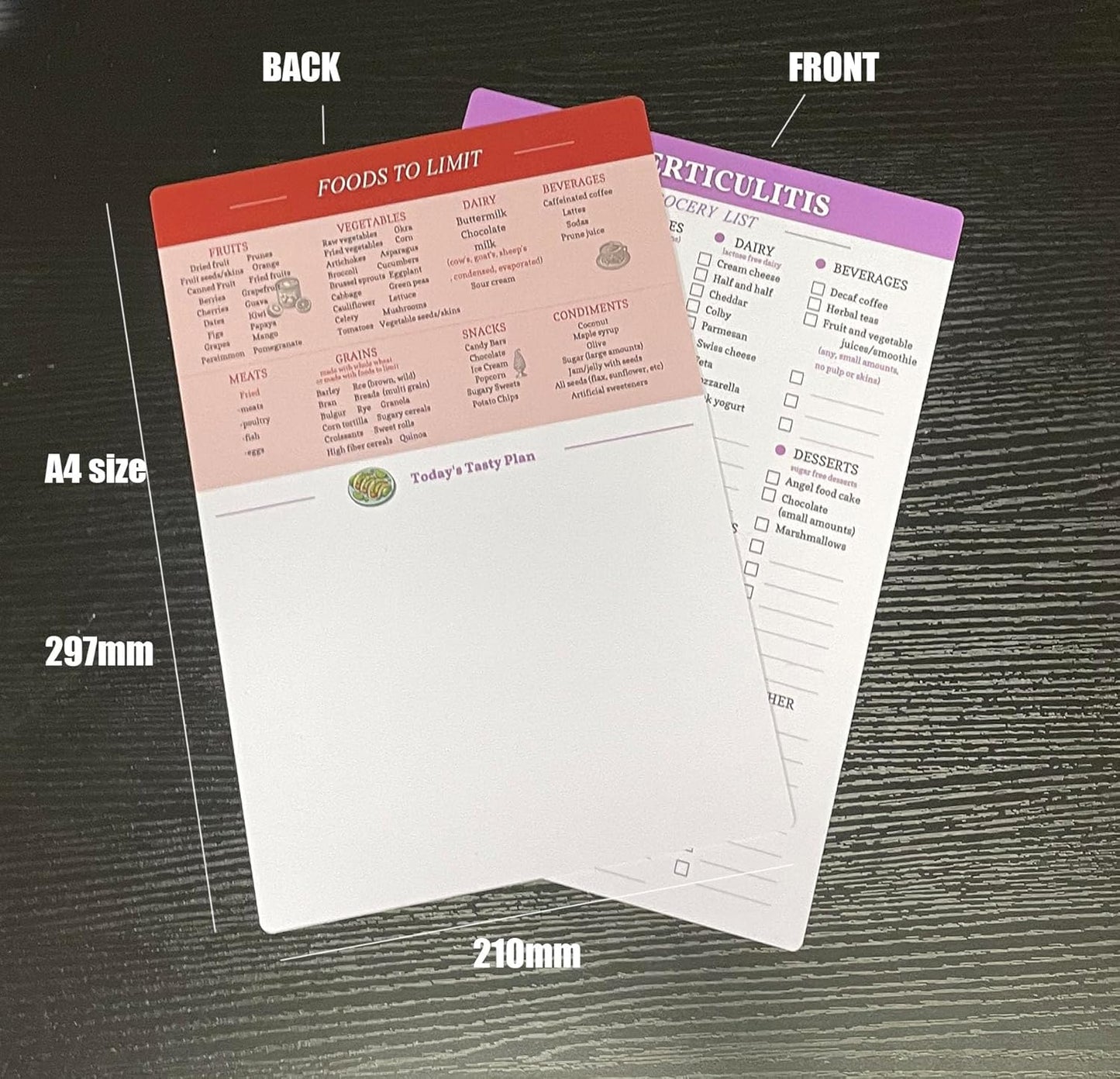 Reusable Diverticulitis Food Grocery & Shopping List