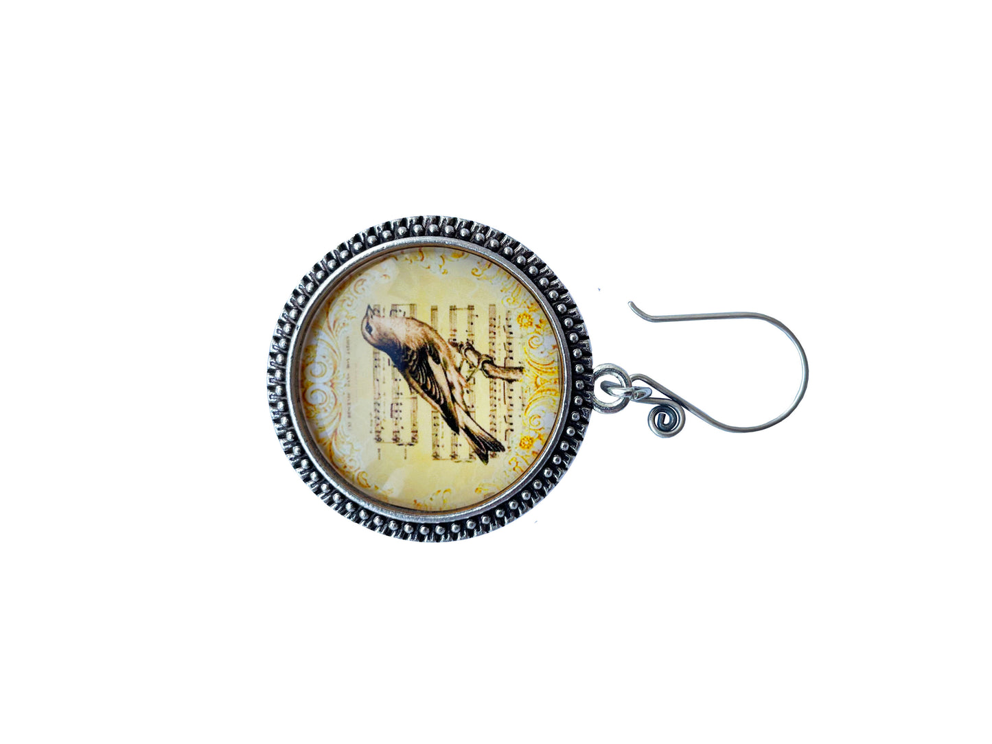 lovielf 925 Silver Portuguese Knitting Pin for Knitters Vintage Music Singing Bird Peacock- Magnetic | 2 pcs (Singing Bird)