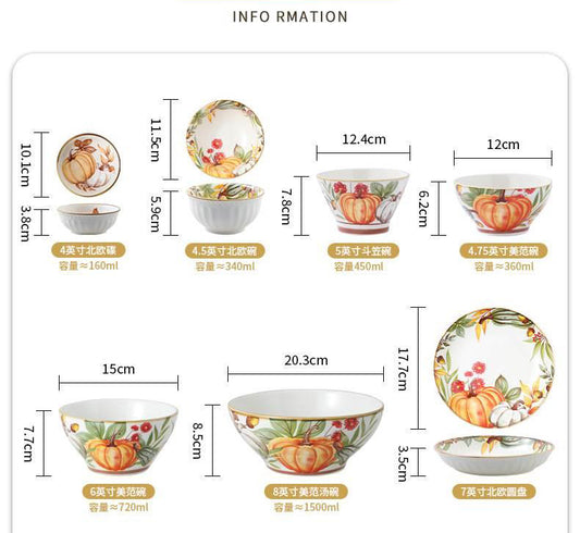 lovielf pumpkin design Vintage style Bowl plates bareware, SET OF 20 pcs