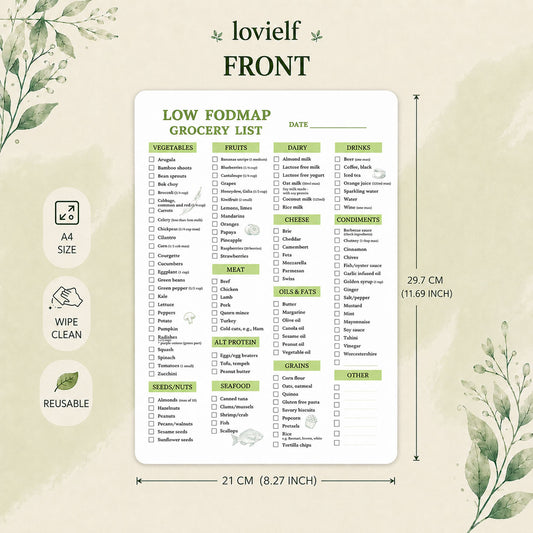 Low fodmap Food Chart Check Grocery list