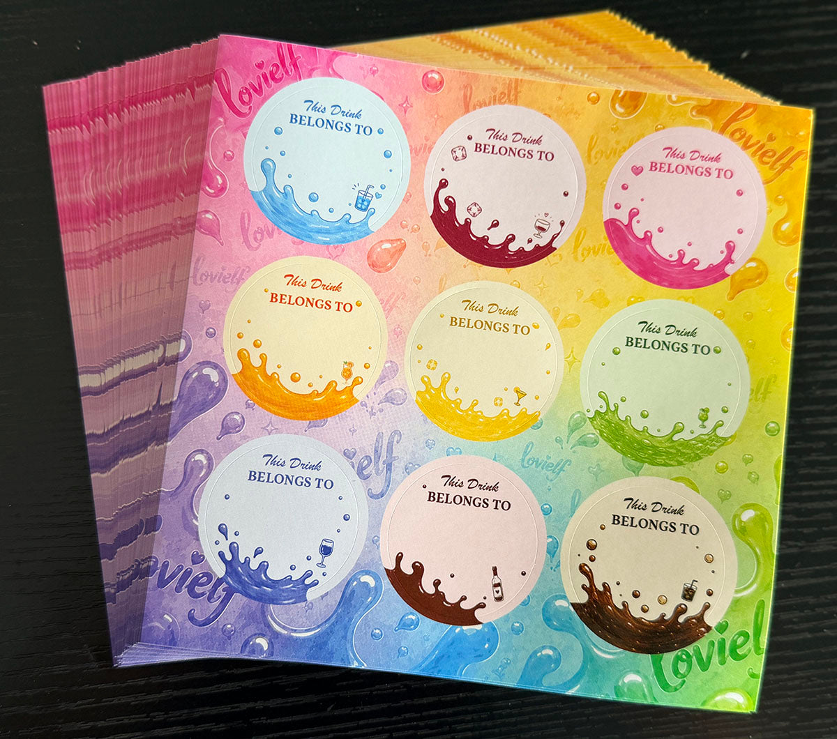 Drink Name Stickers - Celebration Time