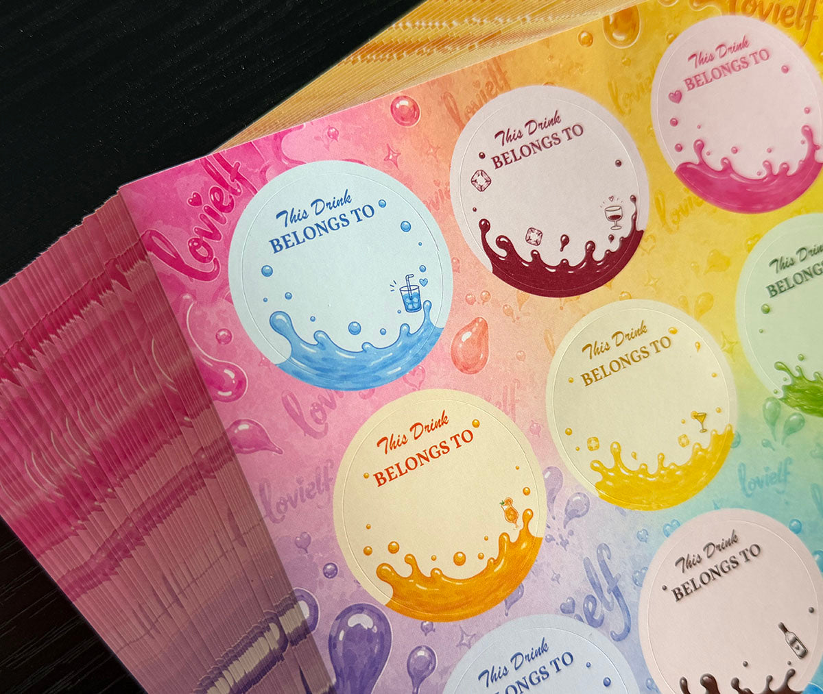 Drink Name Stickers - Celebration Time