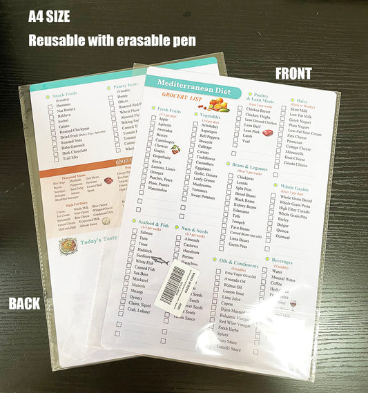 Reusable Mediterranean Diet Meal Plan and Grocery List