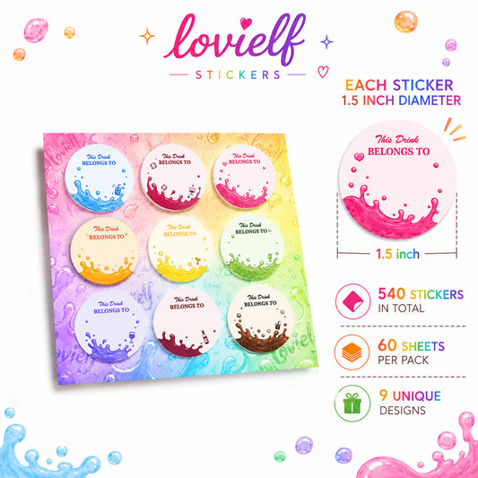 Drink Name Stickers - Celebration Time