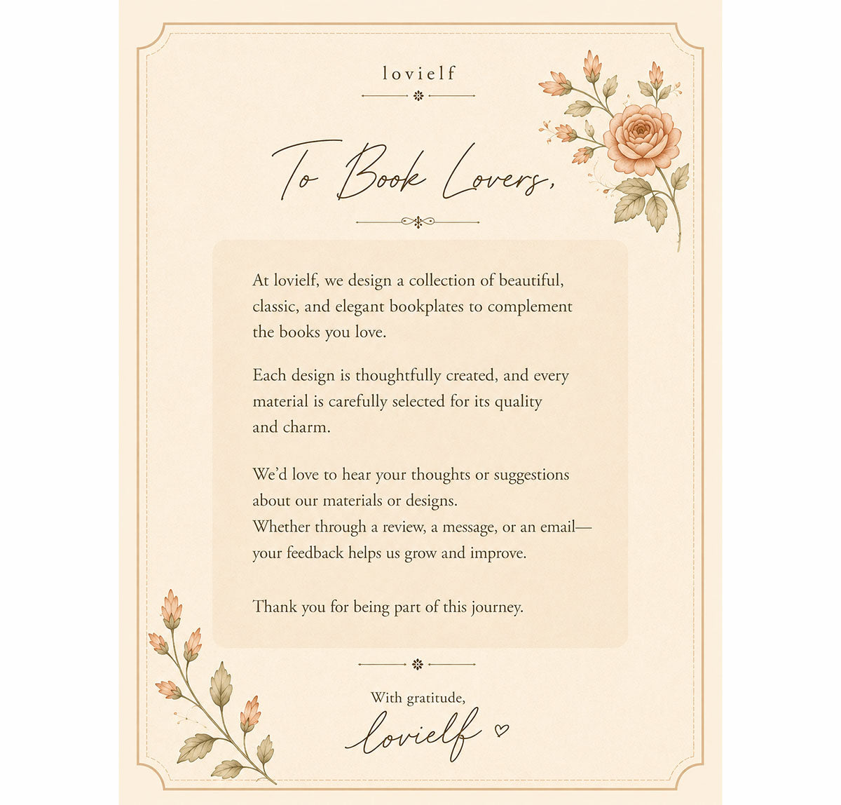 Vintage Floral Flower Bookplates Labels Stickers