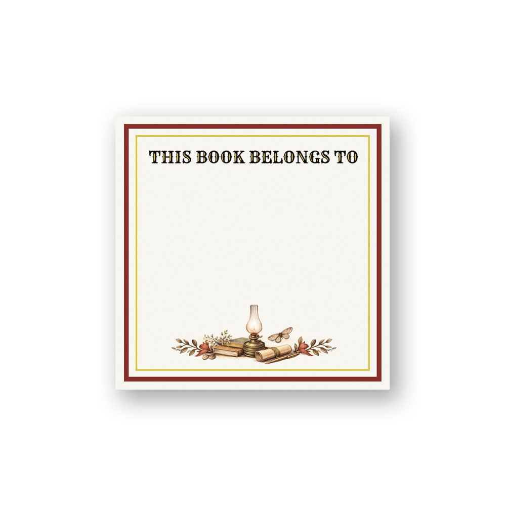 Vintage Bookplates Labels Stickers Red Gold foil