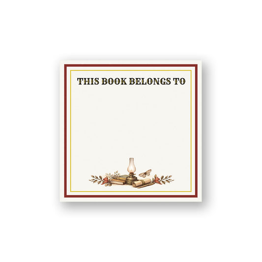 Vintage Bookplates Labels Stickers Red Gold foil