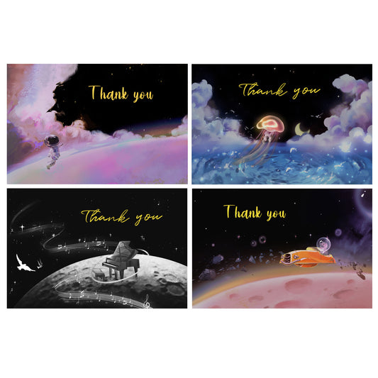 Galaxy theme Thank You Card | 40 - PACK