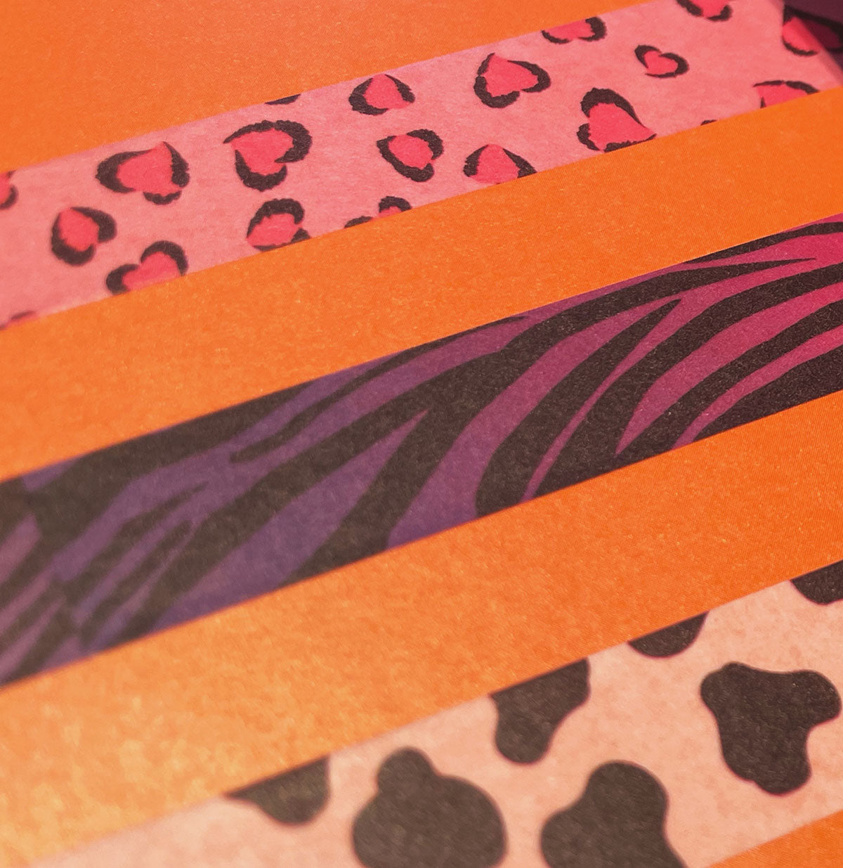 Zebra stripe Cow Leopard pattern Washi tape - set of 3 rolls