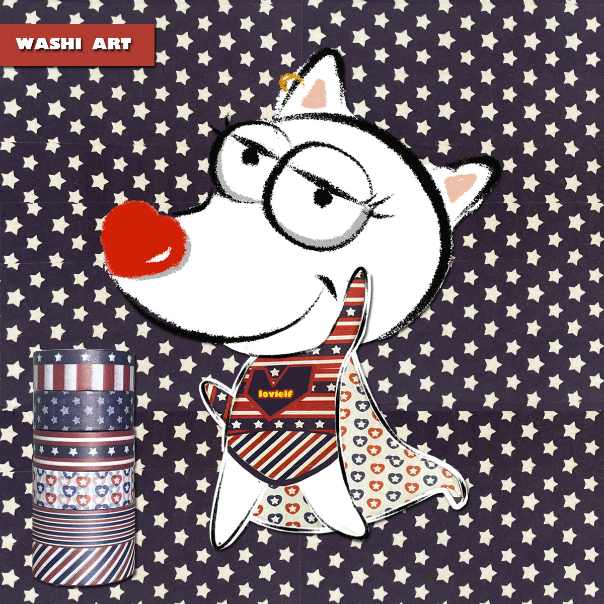 United State American Stars and Stripes Flag washi Tape Set of 6 Rolls - DIY Japanese Masking Scrapbook Notebook Planner